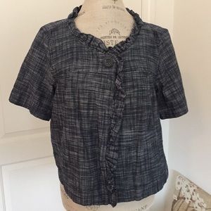 George 100% Cotton Navy Ruffled Jacket